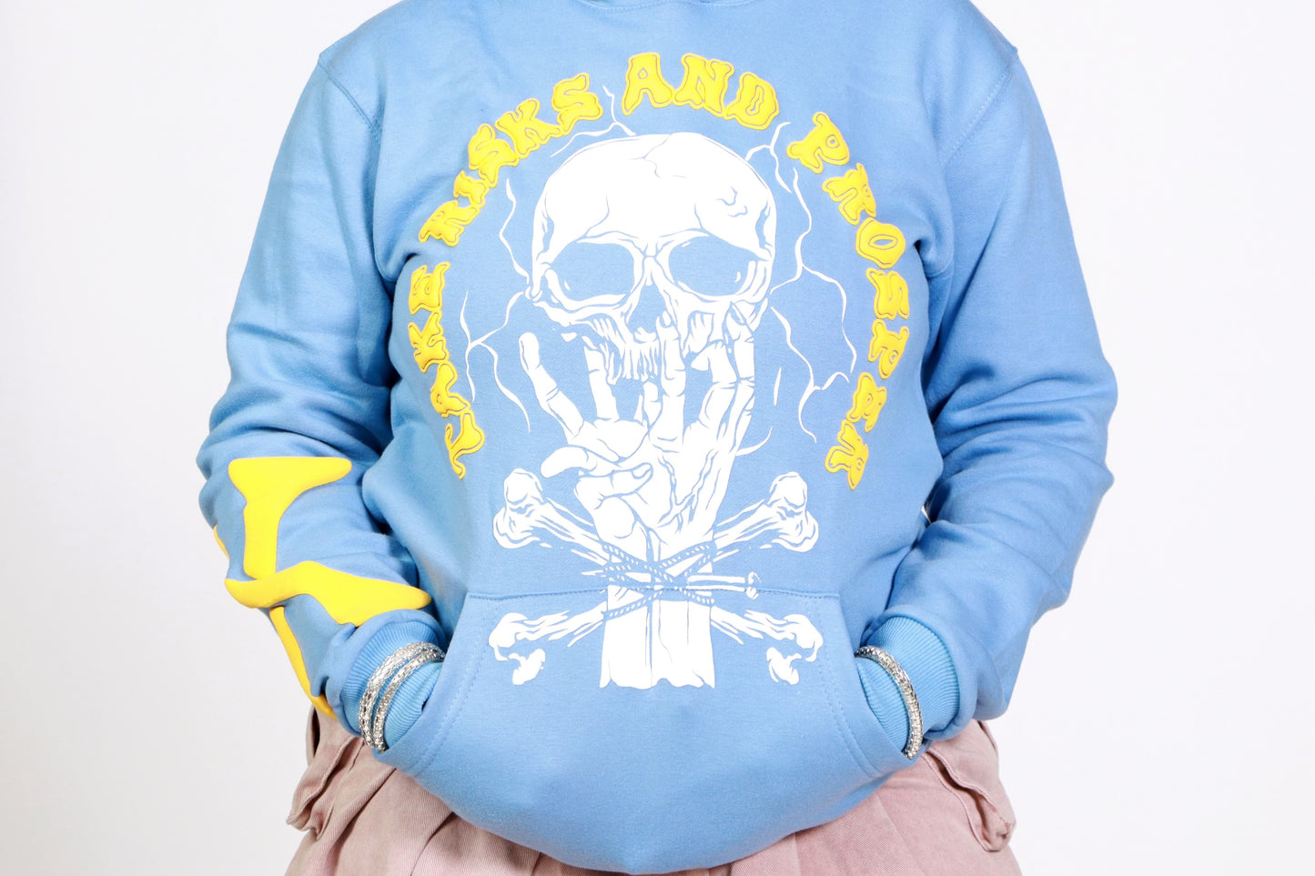 Blue/Yellow "TRAP" Hoodie