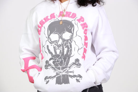 White/Pink "TRAP" Hoodie